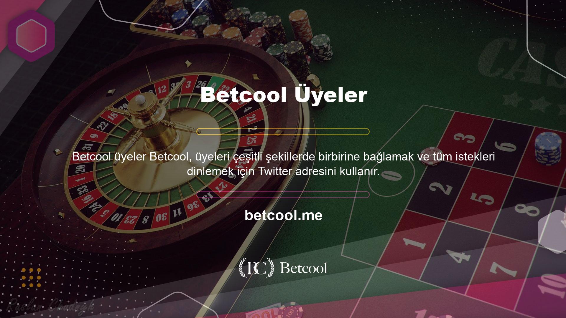 Betcool casino sitesi, üye memnuniyeti odaklı çalışmalarıyla bilinir ve üyeleriyle çeşitli iletişim kanalları aracılığıyla etkileşime geçerek casino sektöründe sesini duyurmayı başarmıştır